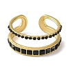 Ion Plating(IP) 304 Stainless Steel Open Cuff Ring for Women RJEW-F166-09G-01-2