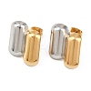 Two Tone Oval 304 Stainless Steel Stud Earrings EJEW-P332-01A-2
