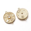 Brass Micro Pave Clear Cubic Zirconia Links Connectors ZIRC-C020-20G-2