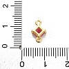 Brass Cubic Zirconia Rhombus Connector Charms KK-F894-12G-4