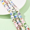 Mixed Styles Floral Printed Porcelain Beads Strands PORC-M004-01M-5