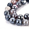 Electroplate Natural Fire Crackle Agate Beads Strands G-T131-55-13-2