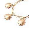 Alloy Enamel Flower Charm Bracelet with Paperclip Chains BJEW-JB08701-5