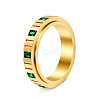 304 Stainless Steel Micro Pave Cubic Zirconia Rotating Finger Rings WGCDCC2-01-1