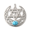 Synthetic Turquoise Star of David and Chai Symbol Pendants LS-STAS-S178-08P-1
