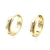 Brass Micro Pave Clear Cubic Zirconia Hoop Earrings EJEW-Z121-01G-4