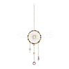 Iron Wire Winding Round Chandelier Decor Hanging Prism Ornaments HJEW-M002-21G-2
