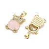 Rack Plating Brass Micro Pave Clear Cubic Zirconia Pendants KK-Q006-20G-2
