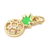 Brass Pave Clear Cubic Zirconia Pendants KK-G554-12G-2
