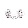 Platinum Plated Alloy Letter Pendants PALLOY-J718-01P-R-1