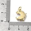Brass Micro Pave Clear Cubic Zirconia with Glass Charms KK-G525-06G-03-3