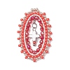 3Pcs Glass Seed Beaded Oval with Cross Pendants PALLOY-MZ01000-3
