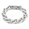 304 Stainless Steel Ceramics Cuban Link Chain Bracelets for Men BJEW-B102-02P-01-1