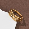 304 Stainless Steel Cubic Zirconia Finger Rings for Women RJEW-F189-03G-4