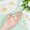 4Pcs 4 Styles Chinese Style Brass Enamel Flower Bookmark with Long Chain AJEW-SC0002-92-3