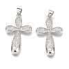 Brass Micro Pave Clear Cubic Zirconia Pendants ZIRC-O038-09P-1