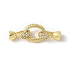 Brass Micro Pave Clear Cubic Zirconia Fold Over Clasps KK-M320-11G-1