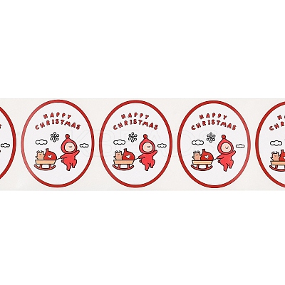 120 Round Paper Christmas Cartoon Sticker Rolls DIY-M070-09F-1