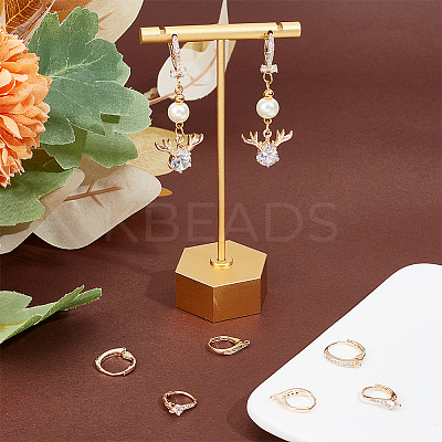 8Pcs 4 Style Brass Cubic Zirconia Leverback Earring Findings Sets KK-NB0003-31-1