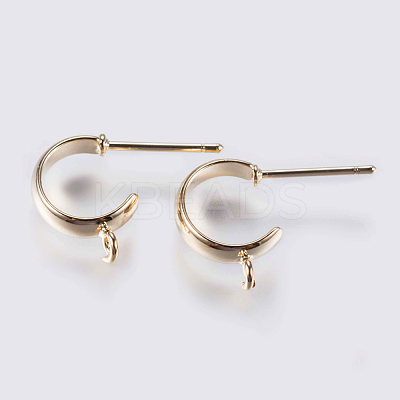 Brass Stud Earring Findings KK-J268-06G-1