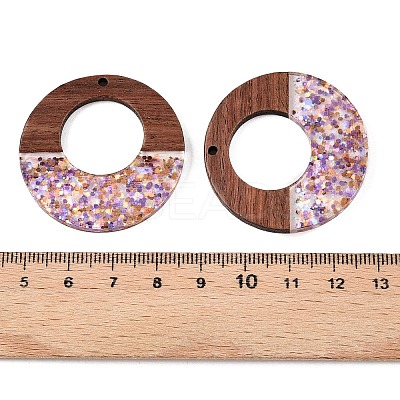 Epoxy Resin & Walnut Wood Pendants RESI-T057-09C-1