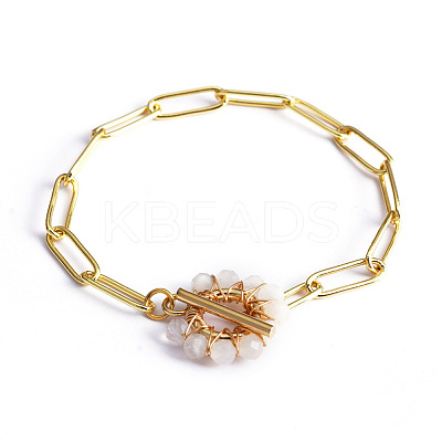 Brass Paperclip Chain Bracelets BJEW-JB05180-1