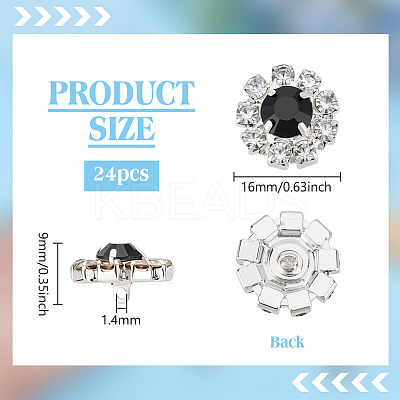 24Pcs 1-Hole Zinc Alloy Buttons FIND-PH0026-98B-1