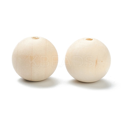 Natural Unfinished Wood Beads WOOD-XCP0001-19I-1