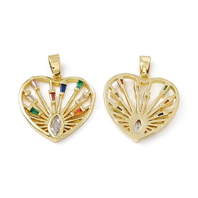 Brass Micro Pave Cubic Zirconia Pendants KK-E068-VC045-1