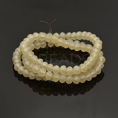 Pearl Luster Plated Faceted Rondelle Glass Beads Strands EGLA-J054-6x4mm-PL03-1