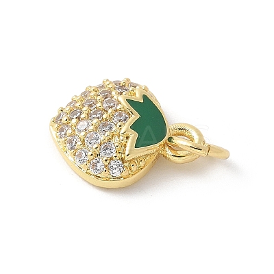 Brass Micro Pave Cubic Zirconia Pendants KK-P294-44G-1