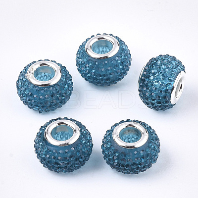 Resin Rhinestone European Beads RPDL-T002-03-1