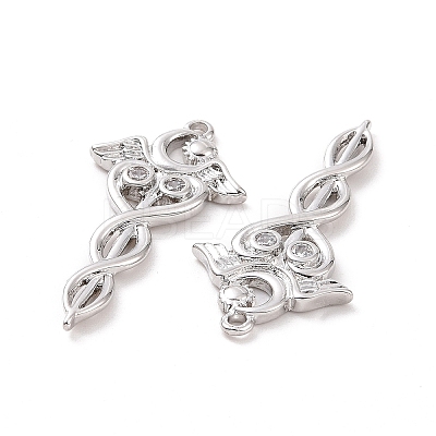 Brass Micro Pave Cubic Zirconia Pendants ZIRC-I064-01P-1