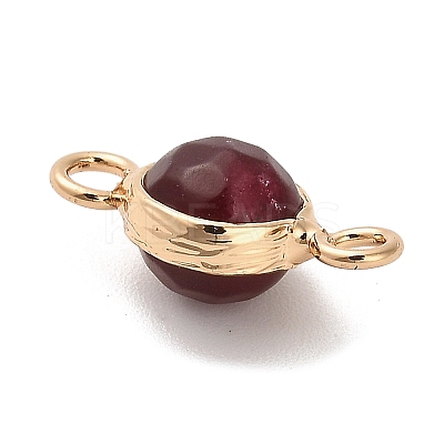 Natural Dyed Natural White Jade Faceted Round Links Connector Charms G-G175-01G-02-1