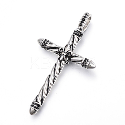 316 Surgical Stainless Steel Rhinestone Big Pendants STAS-P145-02AS-1