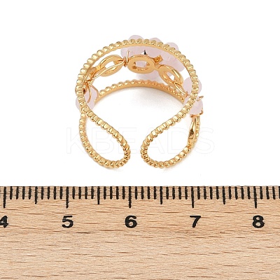 304 Stainless Steel Cuff Rings with Glass Crystal RJEW-V010-04G-1