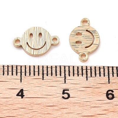 Brass Laser Cut Smiling Face Connector Charms KK-U028-05G-1
