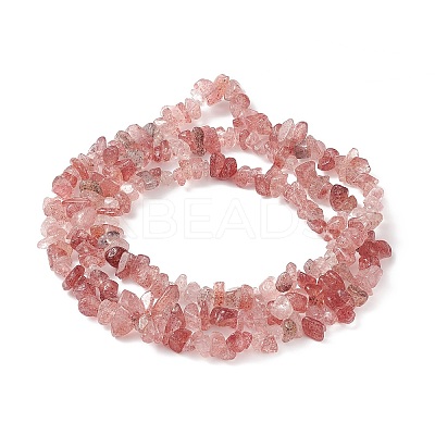 Natural Strawberry Quartz Chip Bead Strands G-M205-56-1