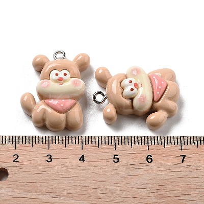 Opaque Resin Puppy Pendants RESI-R444-02A-1