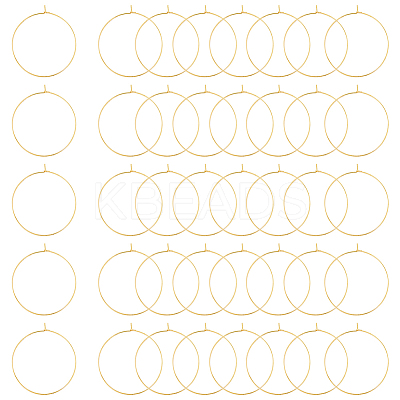 40Pcs Brass Hoop Earrings Findings KK-DC0001-11-1