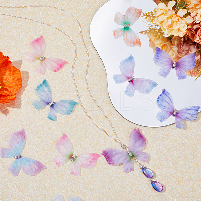 100Pcs 10 Colors Gradient Color Double Layer Fibre Tulle Ornament Accessories FIND-SC0005-79-1