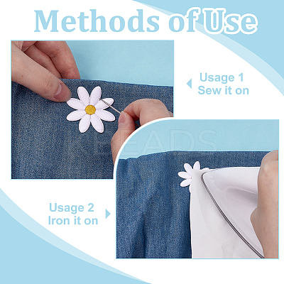 80Pcs 4 Styles Flower Polyester Embroidery Cloth Iron On/Sew On Patches DIY-FG0008-09-1