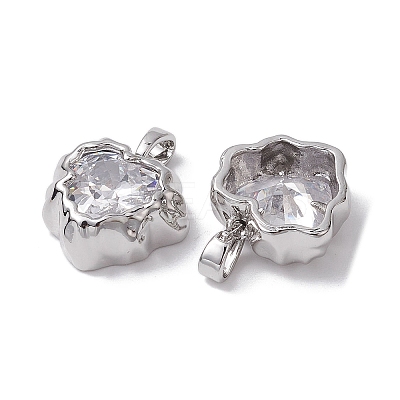 Valentine's Day Brass Micro Pave Clear Cubic Zirconia Pendants KK-K360-22P-1