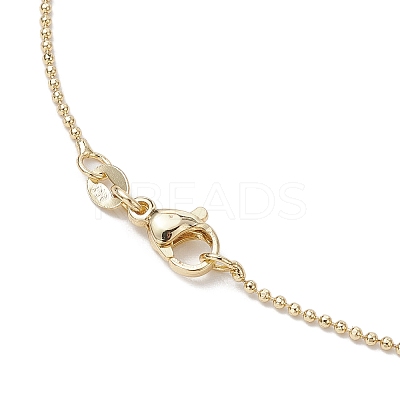 Brass Ball Chain Oval Virgin Mary Pendant Necklaces for Women NJEW-JN05120-1