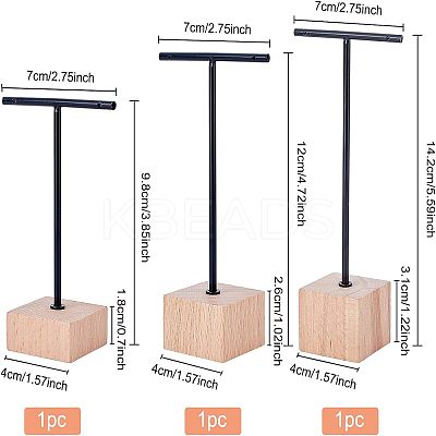 T Bar Iron & Wood Earring Displays Sets EDIS-WH0016-03-1