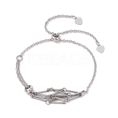 Tarnish Resistant Adjustable Braided 201 Stainless Steel Macrame Pouch Cable Chain Slider Bracelet Making BJEW-JB10284-02-1