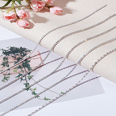 5Pcs 5 Styles Alloy Rhinestone Cup Chains Chains MRMJ-LP0004-12-1