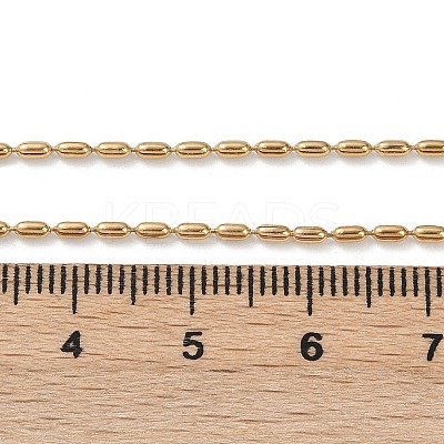 Ion Plating(IP) 304 Stainless Steel Oval Ball Chain Necklace for Men Women NJEW-M200-09G-1