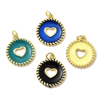 Brass Enamel Pendants KK-I378-21G-A-1