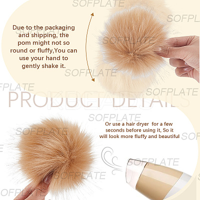 Faux Fox Fur Soft Pompom Ball DIY-WH20002-620A-01-1
